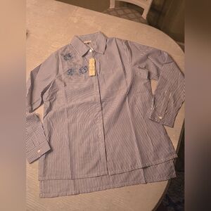 Womens M Antila Femme Embroidered Blouse New Nwt